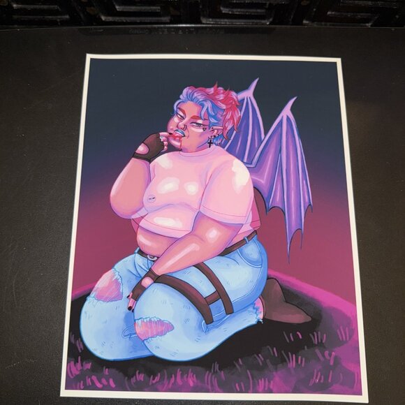 Trans Vampire Art Print 10 x 8 Poster Over Saturated Color Ready to be Framed - Picture 1 of 8